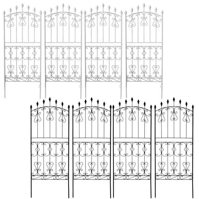 英国風 アイアンフェンス 150 ロータイプ 4枚組 アンティーク ローズフェンス トレリス ラティス おしゃれ クラシカル ブラック ホワイト