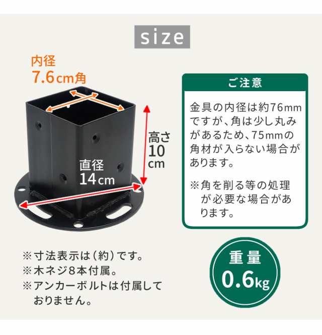 内角75ｃｍ 平地用支柱固定金具 単品 【送料無料】 ラティス用柱固定金具 コンクリート ラティス用固定金具 フェンス アーチ 75角  フラッの通販はau PAY マーケット houseBOAT au PAY マーケット店 au PAY マーケット－通販サイト