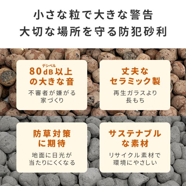 小さな粒で大きな警告 セラミック 防犯砂利 60L 【送料無料】 防草 庭