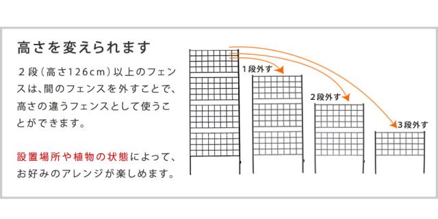 地面に刺すだけ ガーデンフェンス 4枚組 高さ126 【送料無料】 アイアンフェンス 自立 トレリス ホワイト 白 ブラック 黒 エクステリア シンプル 植物 支柱 ロータイプ ラティス_8