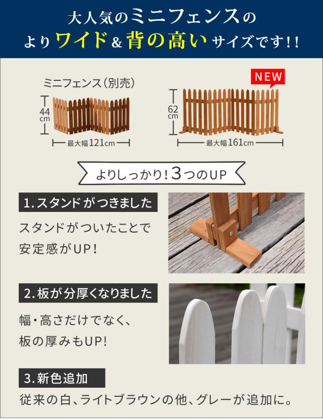 2枚組】 置くだけ 折りたたみ ウッドフェンス 幅160 【送料無料 