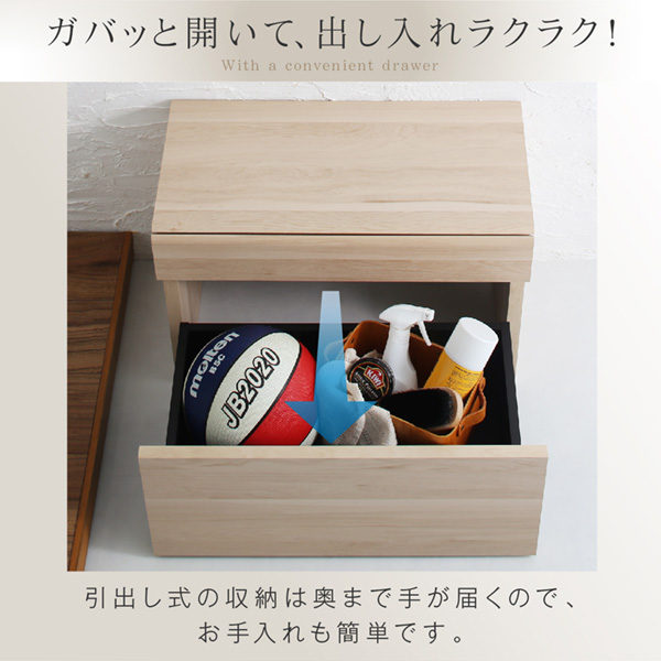 ガバッと入れる玄関収納 ボックススツール 高さ６１ｃｍ 送料無料 木製 玄関ベンチ 収納 椅子 おしゃれ スリム 北欧 安い 格安 激安 引き出し 座れる 収納ボックス ストッカー キャスター付き 幅６０_3