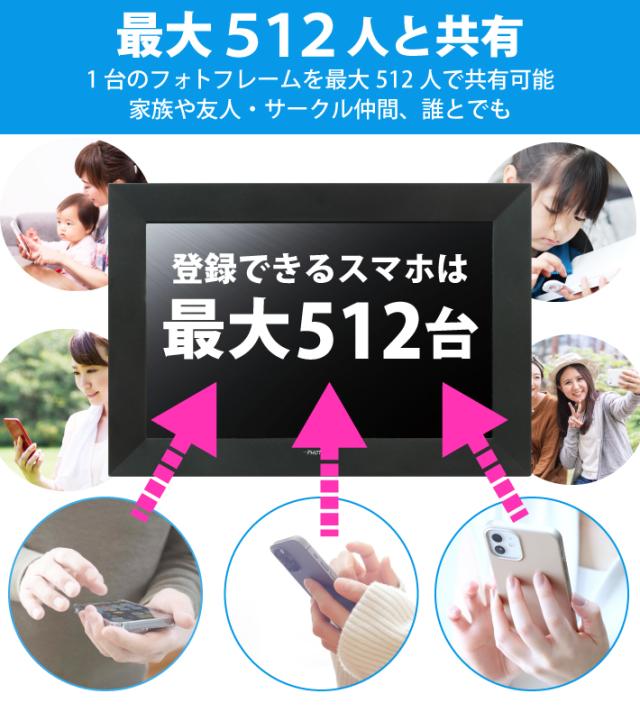 公式 PHOTOSH デジタルフォトフレーム 10.1インチ タッチスクリーン 