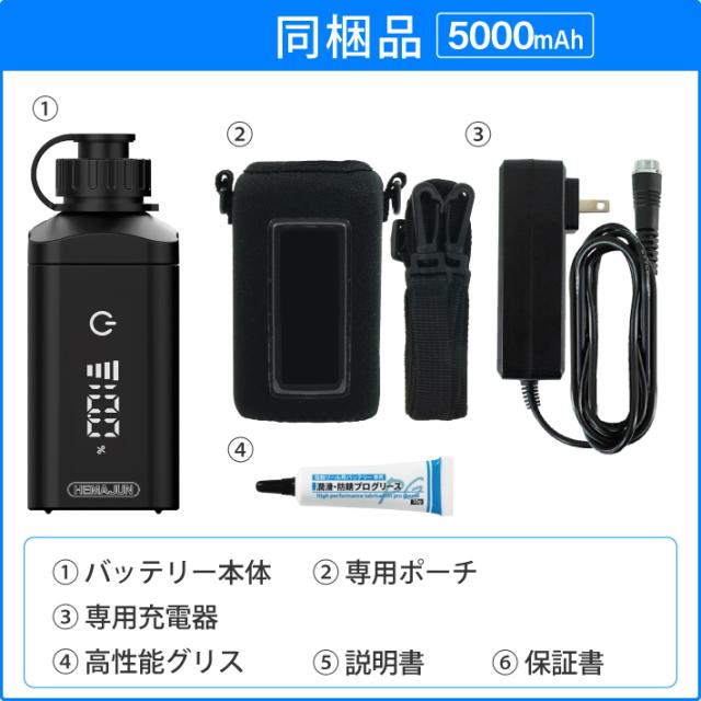 【1年保証】【公式】HEMAJUN (ヘマジュン) 電動リール用バッテリー 5000mAh 14.8V 充電器 ポーチ付 DX50 ダイワ/シマノと互換性あり 電池残量機能付き
