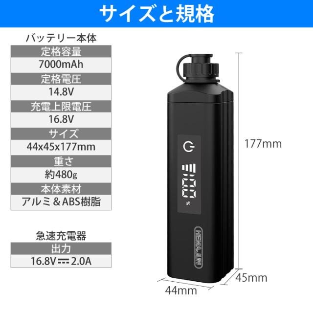 【1年保証】【公式】HEMAJUN (ヘマジュン) 電動リール用バッテリー 7000mAh 14.8V 充電器 ポーチ付 DX70 ダイワ/シマノと互換性あり 電池残量機能付き