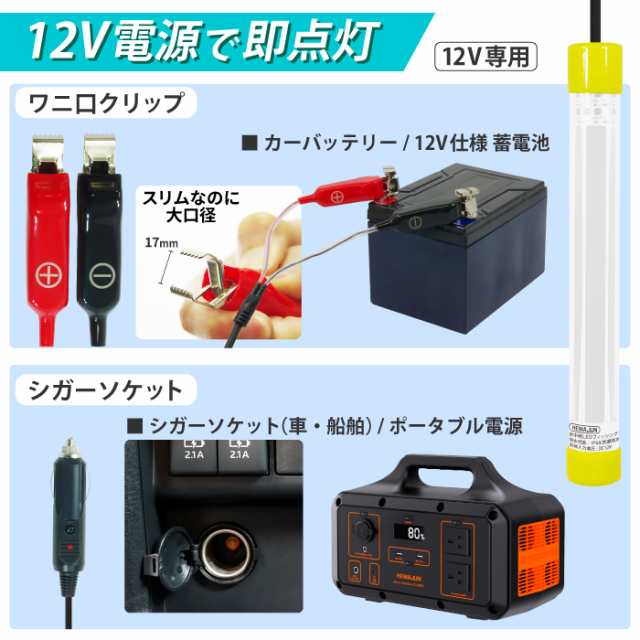 DC12V 120W 集魚灯【グリーン】 LED 居ら 水中ライト 7mコード 付