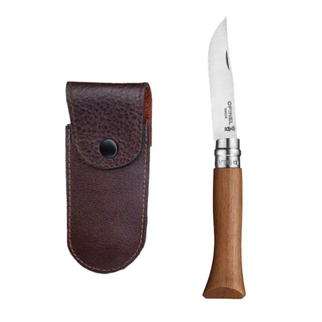 OPINEL(オピネル) ステンレススチール ナイフ レザーケースセット #6