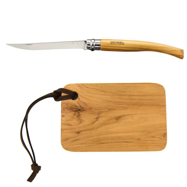 OPINEL オピネルナイフ ステンレススリム ナイフ オリーブ  カッティングボードセット #12 12.0cmの通販は