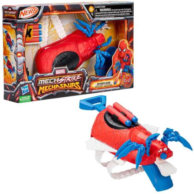 ナーフ マーベル スパイダーマン メック ストライク メカサウルス アラクノ ブラジャーはやりっ子 F6677 並行輸入品 【 ハズブロ マーベル ダーツ火器 ダーツ 人となり作目 なりきり作目 手あそび ナーフブラスター 蜘蛛 くも 】