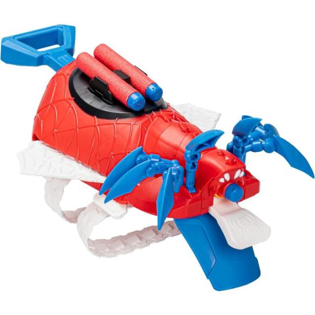 ナーフ マーベル スパイダーマン メック ストライク メカサウルス アラクノ ブラジャーはやりっ子 F6677 並行輸入品 【 ハズブロ マーベル ダーツ火器 ダーツ 人となり作目 なりきり作目 手あそび ナーフブラスター 蜘蛛 くも 】
