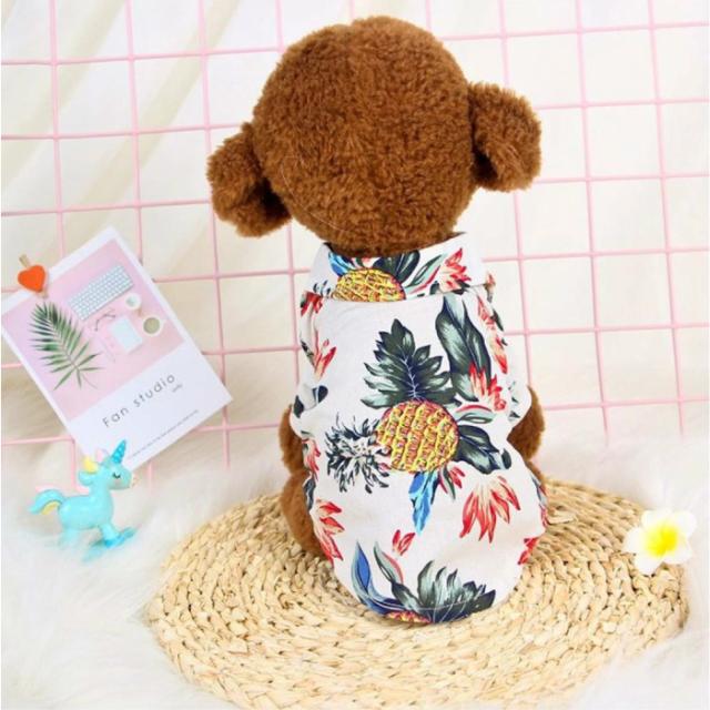 ワンコ服 夏物セール中‼︎ アロハシャツ風カットソー Mサイズ