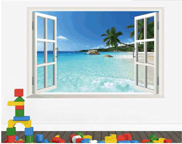 ウォールステッカー 窓ポスター 3d ステッカー インテリア ヤシの木 壁紙シール 海 ビーチ 壁飾り 絵 窓の景色 60cm 90cm Wallpaperの通販はau Pay マーケット Car Life