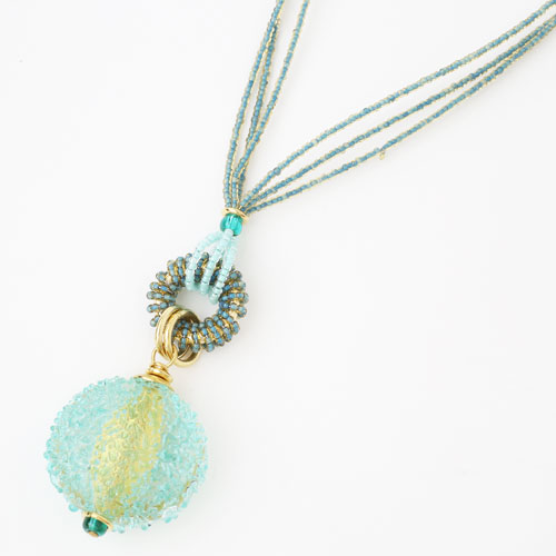 ベネチアンガラスネックレス ヴェネチアングラス グリーン シュガーベイビー キアラデザイン ベネチアングラスの通販は 6,980円