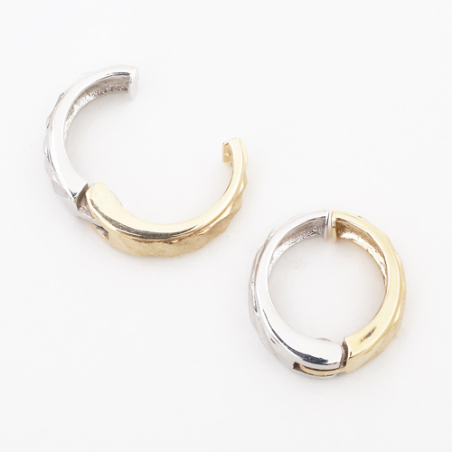 10金 ピアリング イエロー ホワイト リバーシブル K10 ダイヤモンドカット クリップ式 ピアリング 正規品 リバーシブル 10金 フープ イヤリング