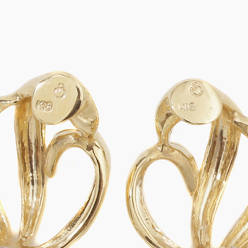 18金イヤーカフ K18イヤークリップ イエローゴールド ホワイトゴールドイヤリング ピアリング リバーシブル_3