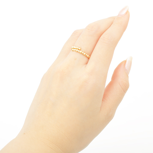 18金ゴールドリング K18フリーサイズリング ミラクルカット ミラーボールリング ring イエローゴールド指輪_2