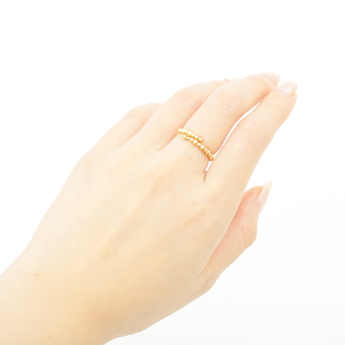 18金ゴールドリング K18フリーサイズリング ミラクルカット ミラーボールリング ring イエローゴールド指輪_6