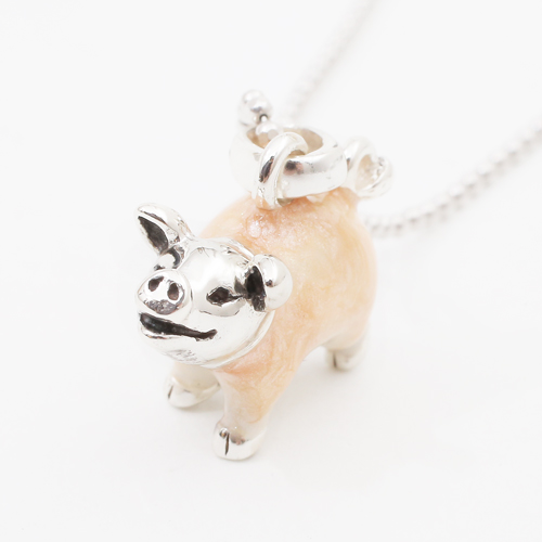シルバーキーチャーム ブタバッグチャーム ぶたストラップ ピッグ Pig 豚キーホルダー シルバー925 可愛いアクセサリー