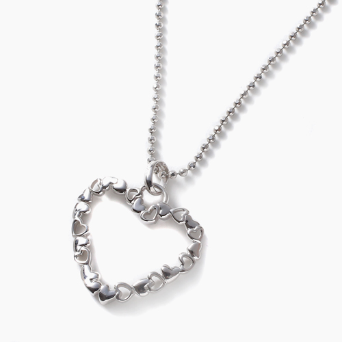 ハートペンダント シルバーペンダント silverネックレス オープンハート heartの通販は