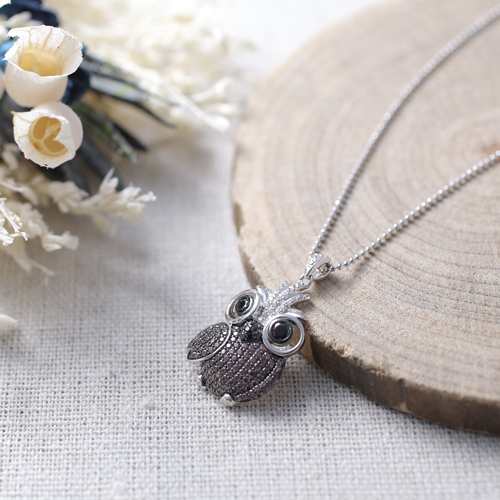 ふくろうペンダント シルバーペンダント silverネックレス 梟アクセサリー OWL