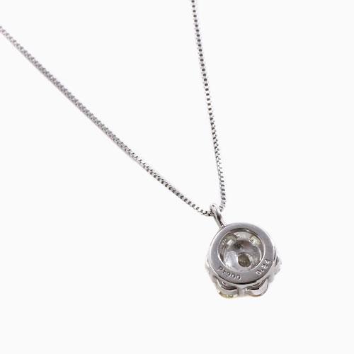 ダイヤモンド ペンダント プラチナ ネックレス Pt850 Pt900 ベネチアンチェーン ４月誕生石 フラワー ラッキーセブン_1