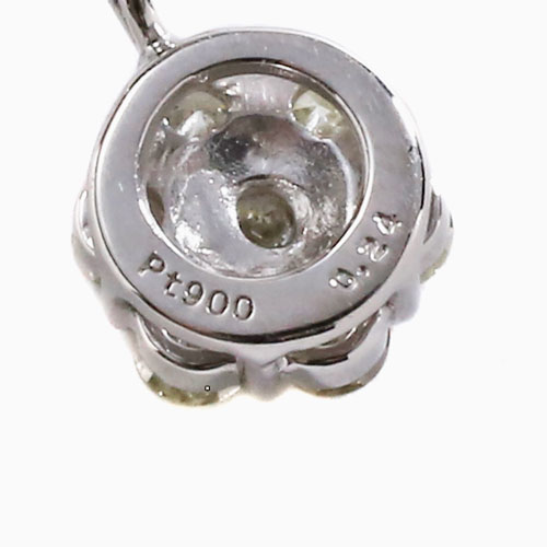 ダイヤモンド ペンダント プラチナ ネックレス Pt850 Pt900 ベネチアンチェーン ４月誕生石 フラワー ラッキーセブン_2