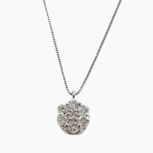 ダイヤモンド ペンダント プラチナ ネックレス Pt850 Pt900 ベネチアンチェーン ４月誕生石 フラワー ラッキーセブン_5