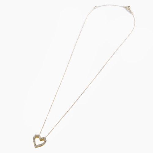 ダイヤモンド ペンダント K18 18金 アズキチェーン ４月誕生石 フラワー ハート Iクラス 0.5ct_7