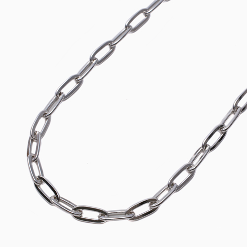 シルバーネックレス アズキチェーンネックレス 男女兼用 ペーパークリップ Silver925 80cm ITALY