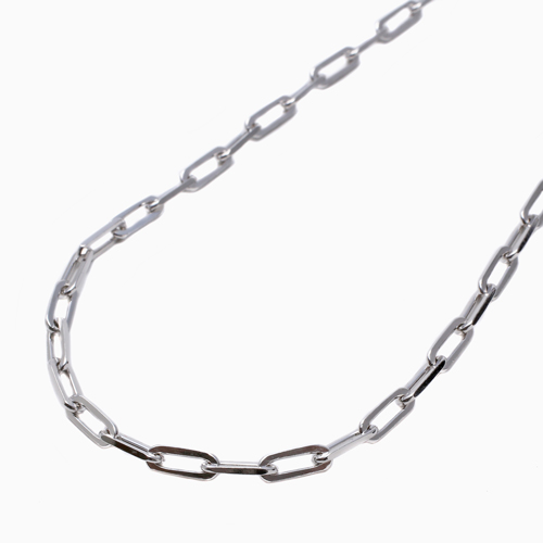 シルバーネックレス アズキチェーンネックレス 男女兼用 ペーパークリップ Silver925 45cm ITALY