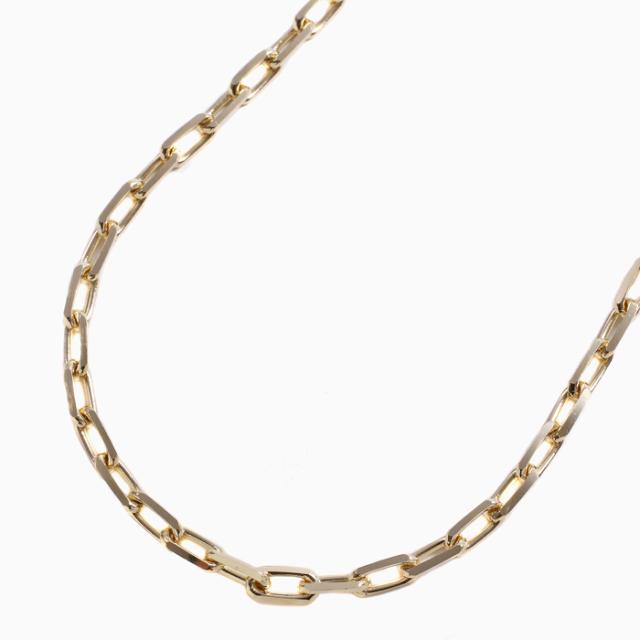 18金ペーパークリップネックレス K18 Gold 50cm アズキチェーン 小豆チェーンネックレス ユニセックス 男女兼用ジュエリー