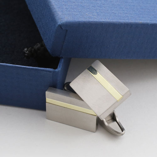 14KT スチール ステンレス カフスボタン Made in Germany カフスピン