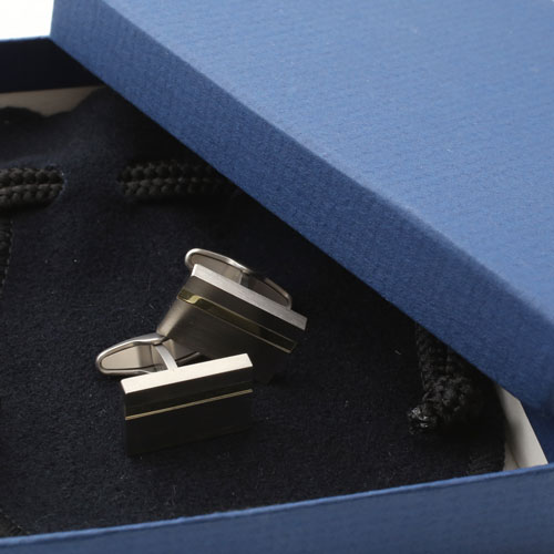 14KT スチール ステンレス カフスボタン Made in Germany カフスピン