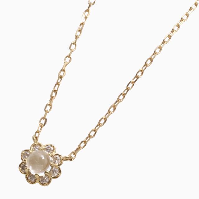 18金 K18 18k ゴールド ペンダント 18金ペンダント フラワーペンダント ネックレス フラワー 花 アクアマリン ダイヤモンド レディースの通販は