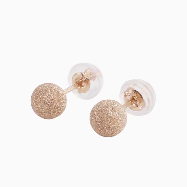 18金 K18 K18YG ピアス ピンクゴールドピアス スタッズピアス 小さめピアス シリコンキャッチ式 フラッシュボール 5ｍｍ シンプル 両耳 軽い 軽量 小さい ミニ プチサイズ レディース クリックポスト便対応
