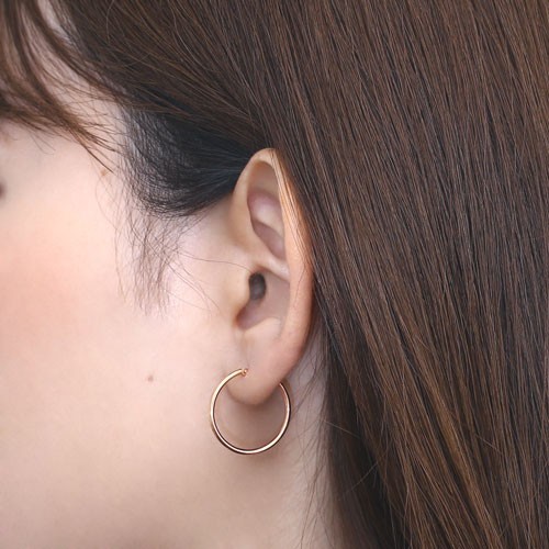 EAU DOUCE 4℃ヨンドシー K18YG⁄K18PG⁄PT フープピアス 4℃（ヨンドシー