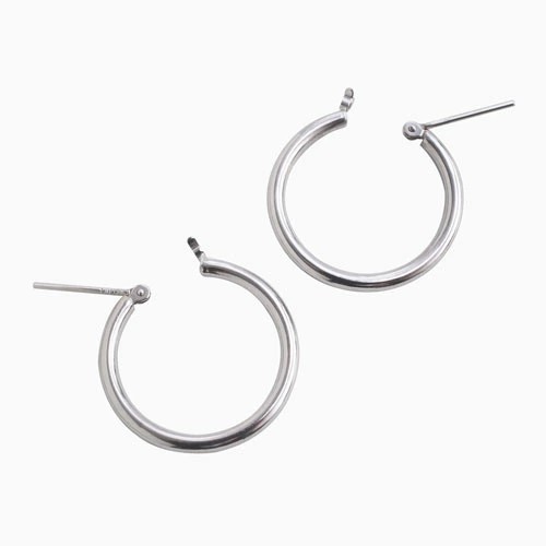 14金 K14 14k K14WG ホワイトゴールド ピアス フープピアス 2.0mm 20mm ワンタッチ キャッチレス 遮断式 フープ リング型 シンプル 両耳 軽い 軽量 華奢 可愛い レディース_3