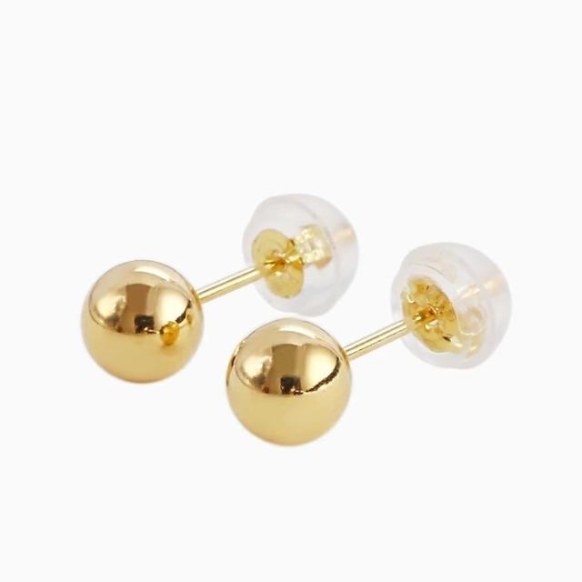 18金 K18 K18YG ピアス ボールピアス 小さめピアス 5mm玉 スタッド シリコンキャッチ シンプル 両耳 軽い 軽量 小さめ 小さめサイズ 華奢 可愛い レディース