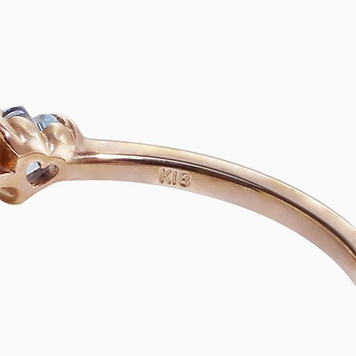 18金 K18 18k K18PG ピンクゴールド アクアマリン ダイヤモンド 3月 4月 誕生石 指輪 リング ファッションリング 11号 #11 ハート ジュエリー シンプル お洒落 華奢 上品 可愛い レディース_1