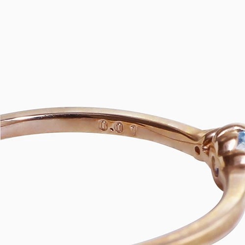 18金 K18 18k K18PG ピンクゴールド アクアマリン ダイヤモンド 3月 4月 誕生石 指輪 リング ファッションリング 11号 #11 ハート ジュエリー シンプル お洒落 華奢 上品 可愛い レディース_2