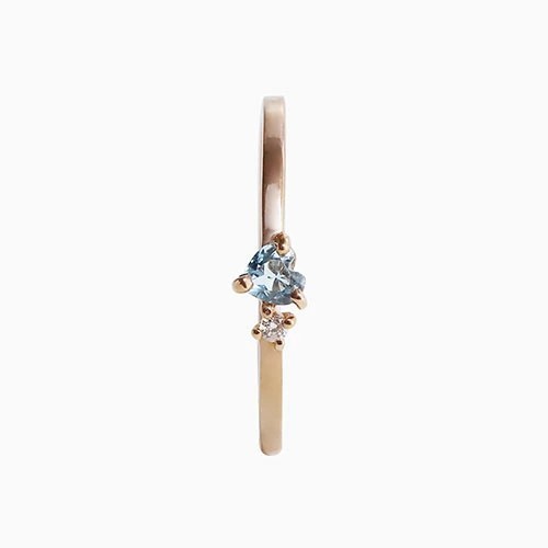 18金 K18 18k K18PG ピンクゴールド アクアマリン ダイヤモンド 3月 4月 誕生石 指輪 リング ファッションリング 11号 #11 ハート ジュエリー シンプル お洒落 華奢 上品 可愛い レディース_6