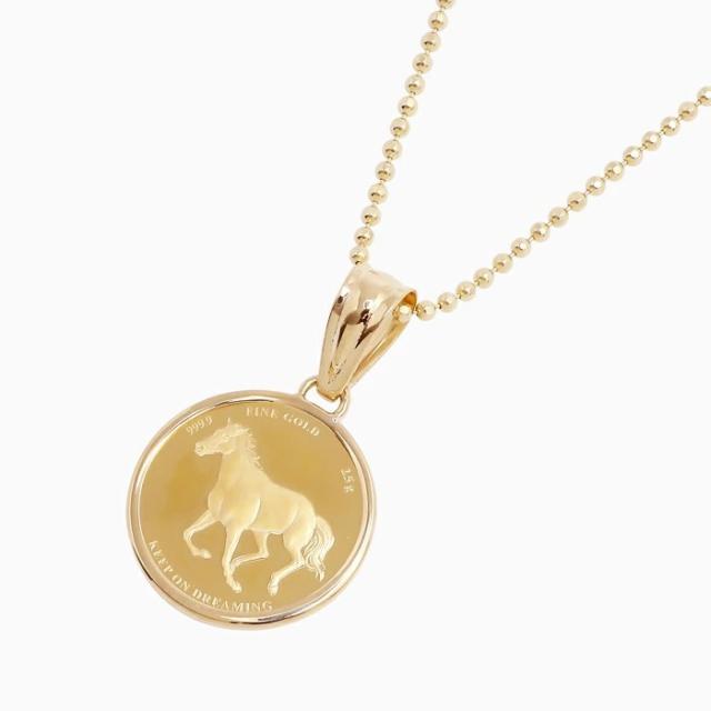 中古A/美品】 ペンダントトップ 純金 ホースコイン 馬蹄 スターホース