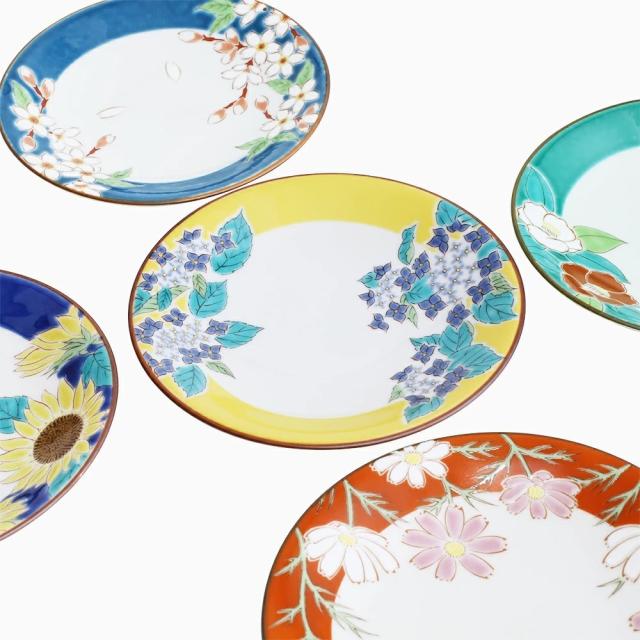 日本製 九谷焼 久谷五彩 磁気 陶器 陶磁器 小皿 皿 お皿 4.6号皿揃 四季の花 セット売り 5点セット 可愛い 華やか 鮮やか お洒落 オシャレ お祝い 記念日 誕生日 結婚祝い 開店祝い プレゼント 贈り物 ギフト 食器 和食器 インテリア_6