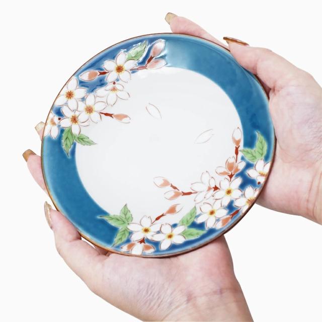 日本製 九谷焼 久谷五彩 磁気 陶器 陶磁器 小皿 皿 お皿 4.6号皿揃 四季の花 セット売り 5点セット 可愛い 華やか 鮮やか お洒落 オシャレ お祝い 記念日 誕生日 結婚祝い 開店祝い プレゼント 贈り物 ギフト 食器 和食器 インテリア_8