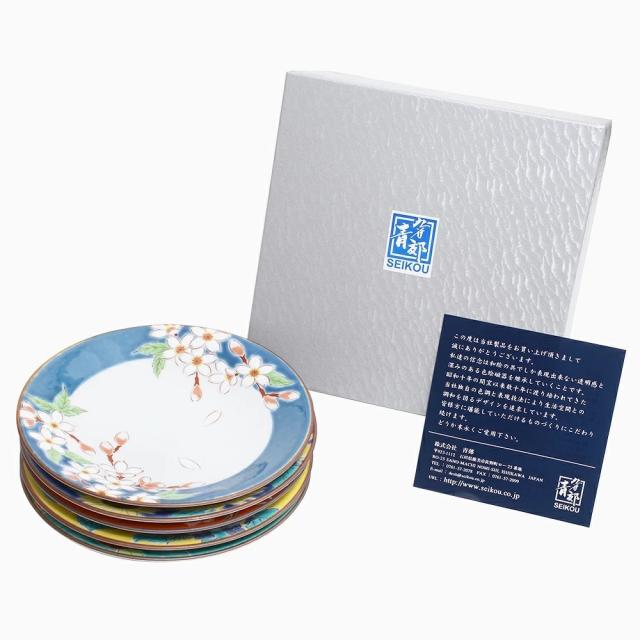 日本製 九谷焼 久谷五彩 磁気 陶器 陶磁器 小皿 皿 お皿 4.6号皿揃 四季の花 セット売り 5点セット 可愛い 華やか 鮮やか お洒落 オシャレ お祝い 記念日 誕生日 結婚祝い 開店祝い プレゼント 贈り物 ギフト 食器 和食器 インテリア_9