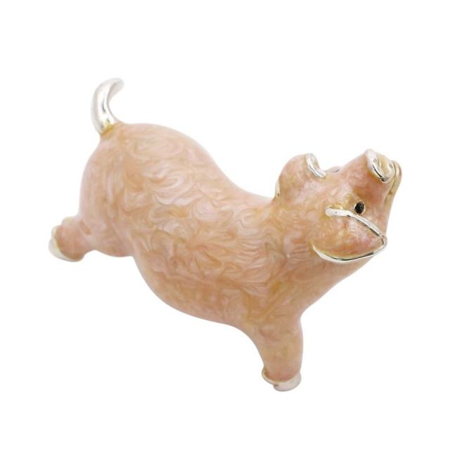 サツルノ/SATURNO 置物/インテリア/オブジェ ブタ/豚/ピッグ/Pig アニマル/動物 シルバー/SILVER/スターリングシルバー/SV925 イタリア製/ITALY リアル エナメル仕上げ ハンドメイド/手作り_6
