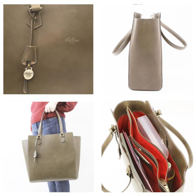 トートバッグ レザーブ ハンドバッグ bag ユニセックスカバン カーフレザー オリーブ色 鞄 カバン_3