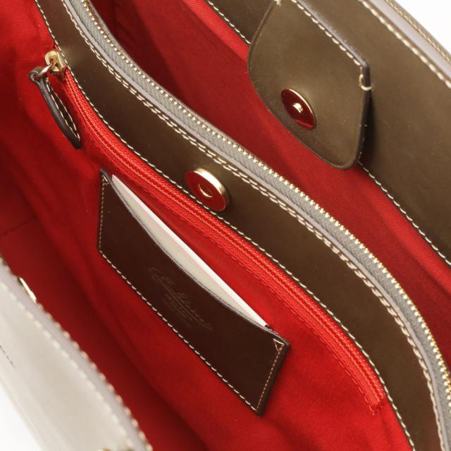 トートバッグ レザーブ ハンドバッグ bag ユニセックスカバン カーフレザー オリーブ色 鞄 カバン_4