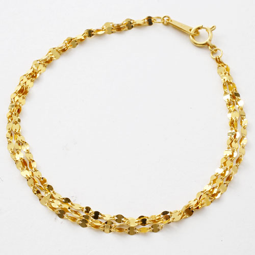 純金/K24 ブレスレット（K24）ペダル 18cm３連仕様、K24刻印入 の通販は