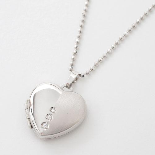 ロケットペンダント ハート　キュービックジルコニア シルバー SV925 MERZ ネックレス ラッピング無料の通販は 11,175円